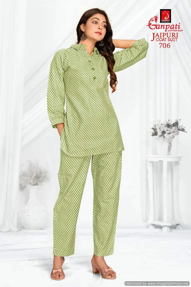 Ganpati Jaipuri Vol 7 Cotton Wholesale Kurti with Pant Catalog — Wholesale Kurtis, Ganpati wholesale from Surat - Gallery Image 15